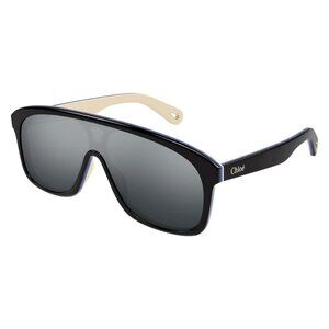 New CHLOE Chloe Black Shield CH0212S 004 Sunglasses Women
